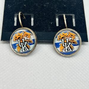 NCAA University of Kentucky UK Hoop Clip Earrings